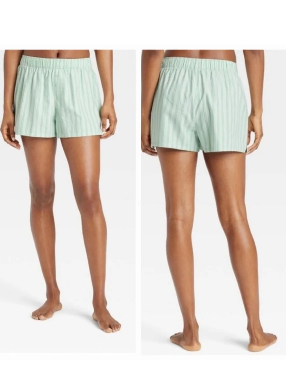 NWT Colsie Light Green Striped Sleep Shorts SMALL